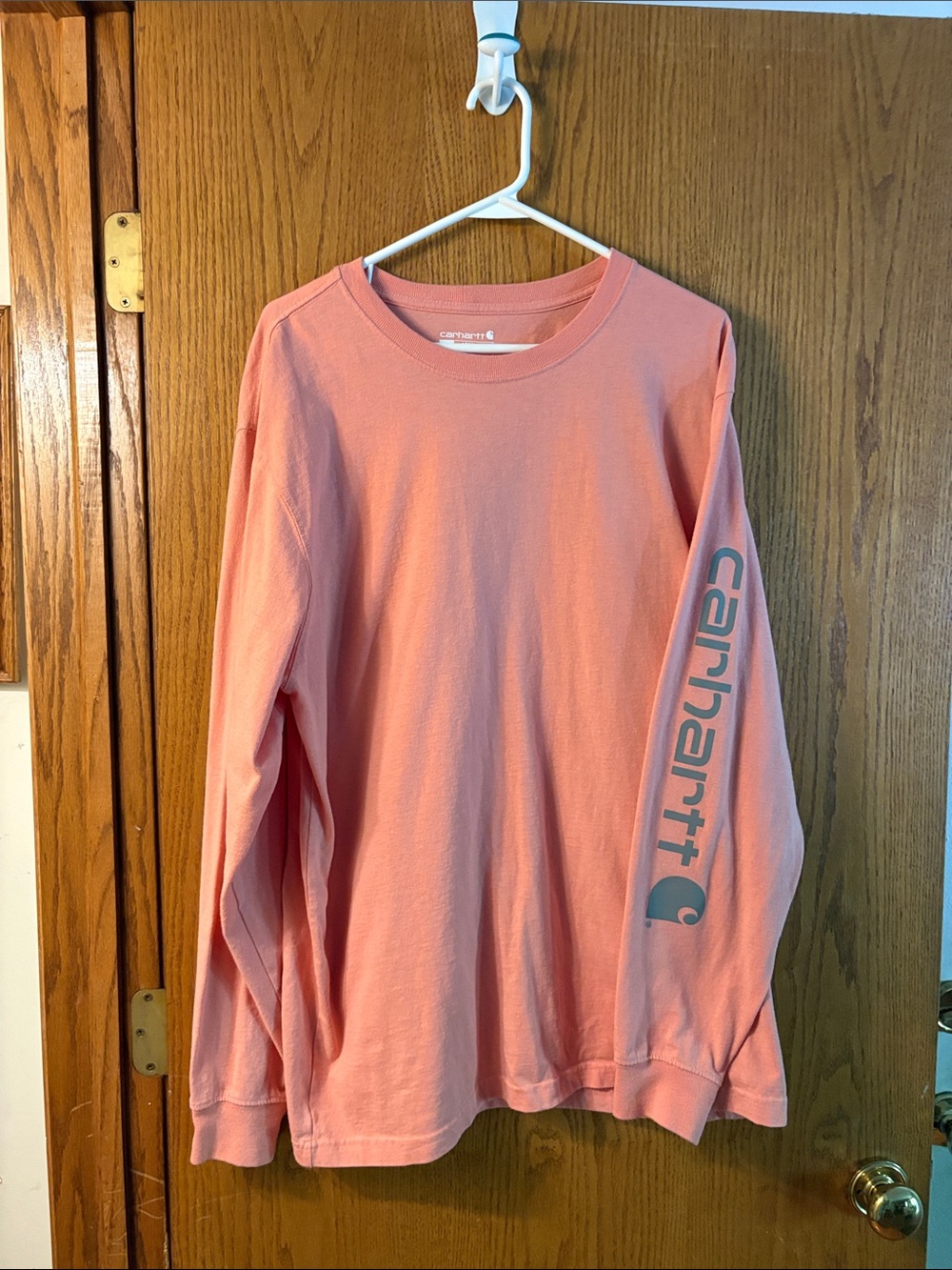 Carhartt Men’s Long-Sleeve Loose Fit Tee in Coral